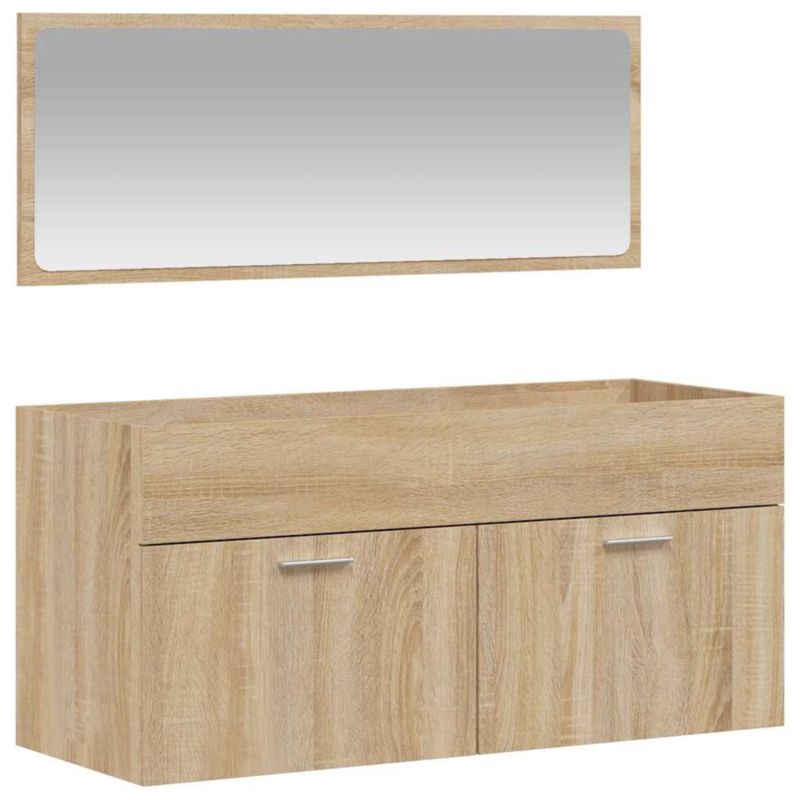 Szafka pod umywalkę WaszeMeble dąb sonoma z lustrem WM-833886 1 szt.