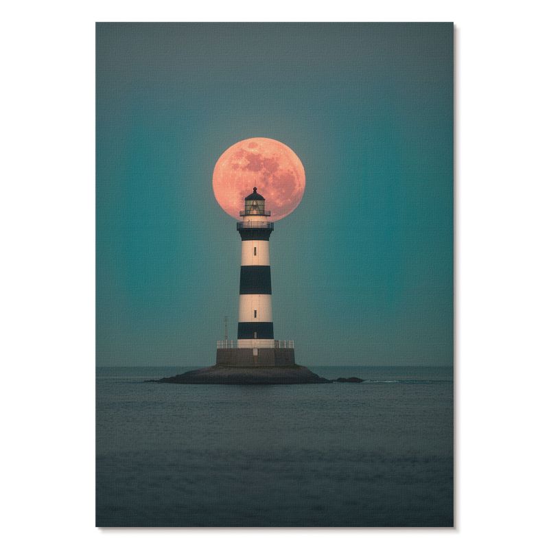 Obraz Plakat Canvas Tulup 59,4,x84 cm (A1) Latarnia morska i księżyc Do salonu, sypialni, biura 1 szt.