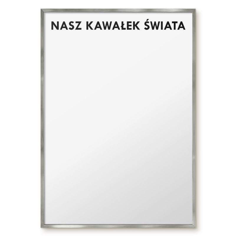 Tablica Magnetyczna W Ramie Tulup 70x100 cm Nasz kawałek świata 2 - Srebrna rama Do salonu, sypialni 1 szt.