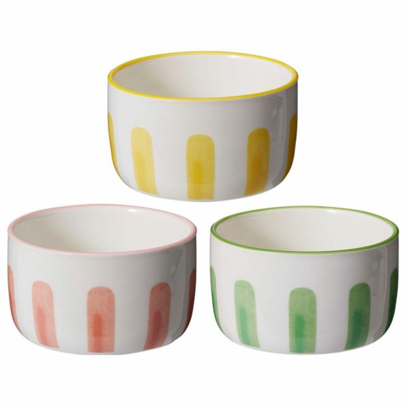 Zestaw 3 ceramicznych misek Sunny Stripes HowHomely 1 kpl.
