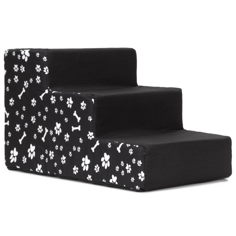 Schody dla psa Springos 3 stopnie 30 cm miękkie czarne 1 szt.