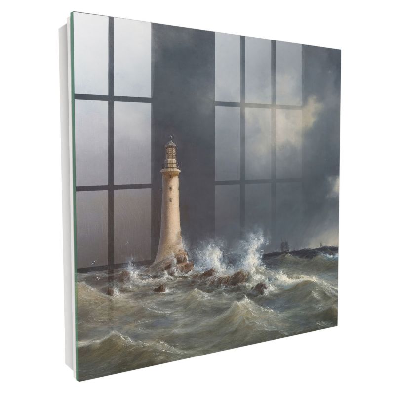 Pudełko Na Klucze Tulup 30x30 cm Burzliwe morze - Biała - Otwierana na prawo 1 szt.