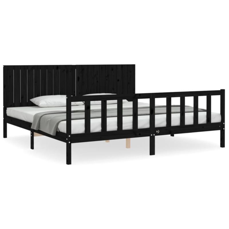 Łóżko drewniane WaszeMeble 200x200 cm czarna WM-3192970 1 szt.