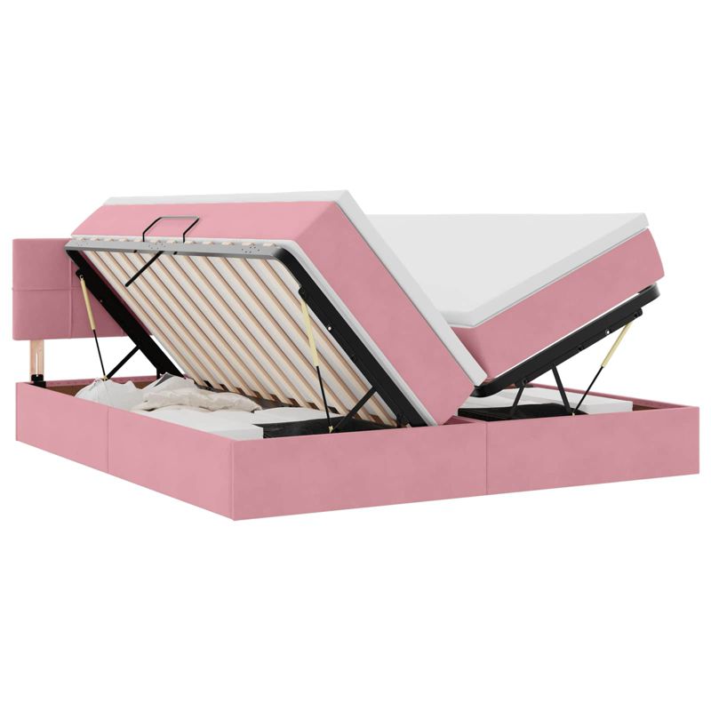Łóżko Kontynentalne WaszeMeble z Materacem 90x200 cm Różowe WM-3370978 1 szt.