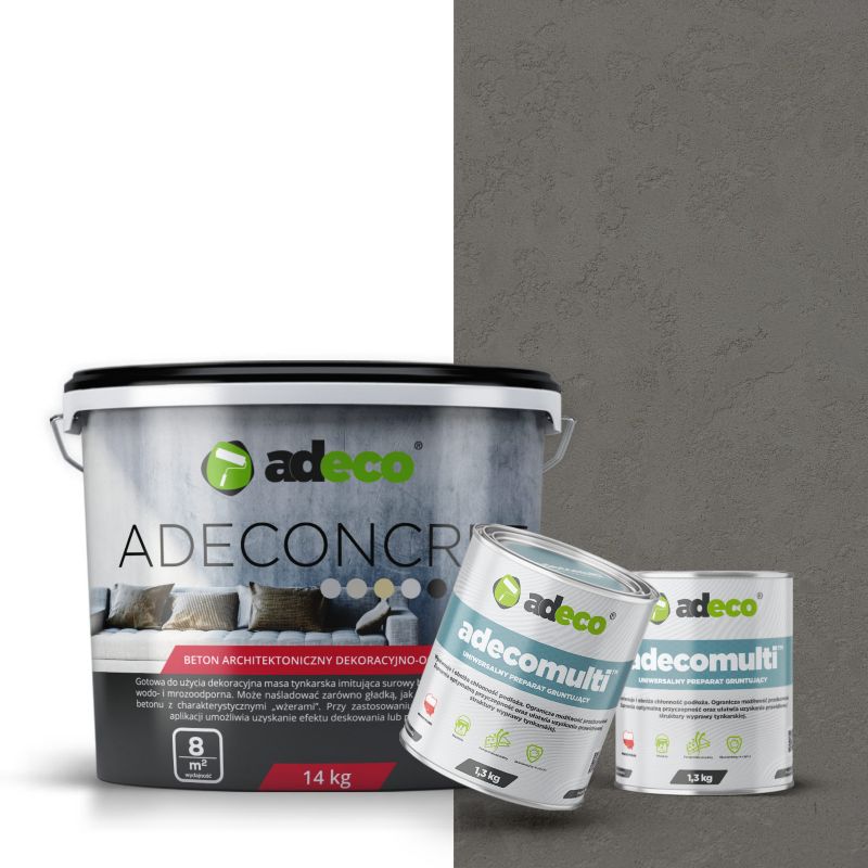 Beton architektoniczny Adeconcret duży zestaw do max 8 m² kolor Black czarny 1 kpl.