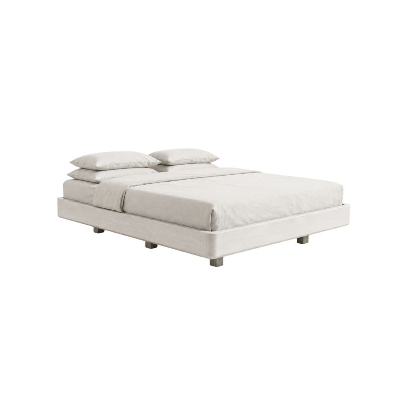 Łóżko lewitujące drewniane bukowe LENA FLAT bez szafek 200x200 cm biały 1 szt.