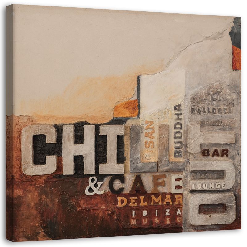 Obraz na płótnie Feeby Abstrakcja Chill out z napisami 30x30cm 1szt