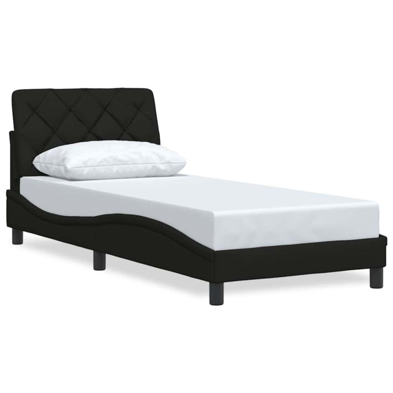 Rama łóżka bez materaca Czarna Tkanina WaszeMeble 90x190 WM-3310568 1 szt.