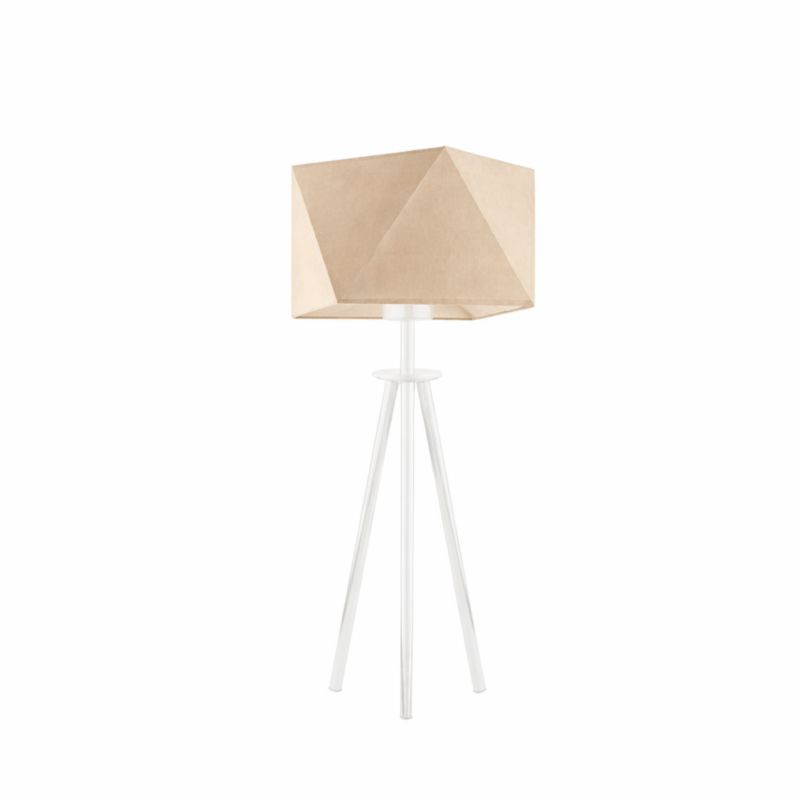 Lampka Nocna Volta Light Factory Deco Abażur Beżowy Diament 1xE27 1szt.