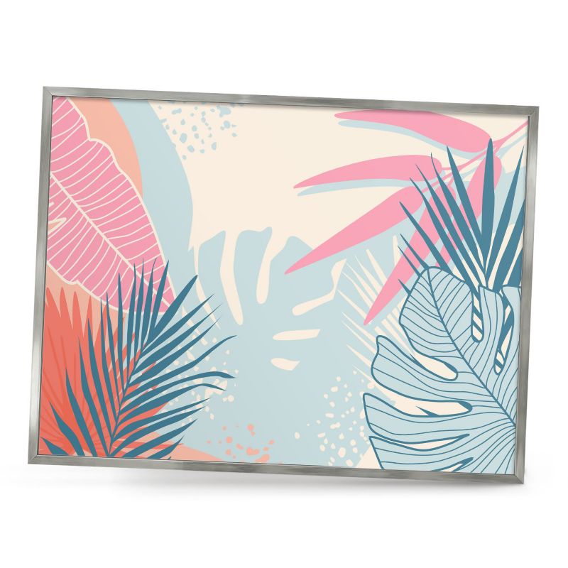 Dekoracyjna tablica magnetyczna ArtPrintCave 80x60 Tropikalna abstrakcja w srebrnej ramie 1szt