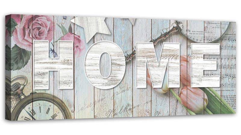 Obraz na płótnie Feeby Rustykalny styl napis Home 90x30cm 1szt