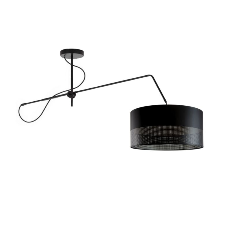 Lampa wisząca Volta Light Factory sufitowa regulowana z abażurem walec Czarny/Czarny MODERN 1szt.