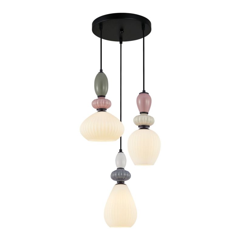 Lampa wisząca kolorowe ceramiczne ozdoby Italux Altra multikolor 3xE27x40W IP20 wym:143x46x46cm - 1 szt.