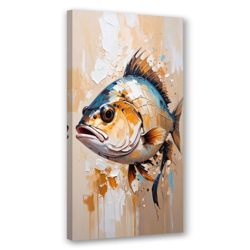 Obraz na płótnie do salonu kuchni restauracji Feeby Ryba morska Beżowy 40x80cm 1szt