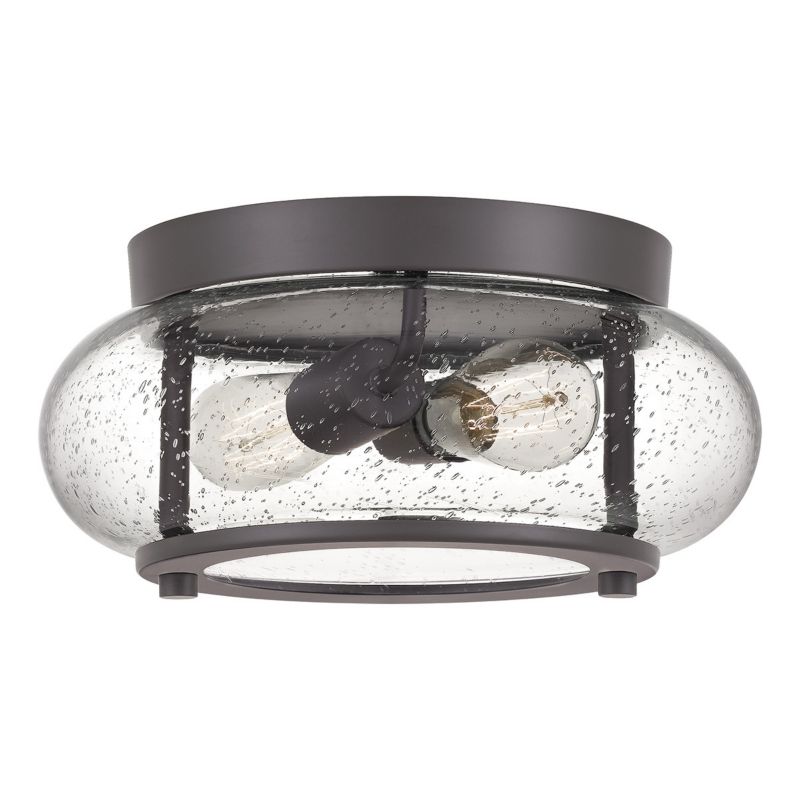 Plafon sufitowy lampa Quoizel Trilogy stary brązowo-przezroczysty 2 x E27 x 60W IP20 wym: 14,7 x 30,5 x 30,5 cm - 1 szt.