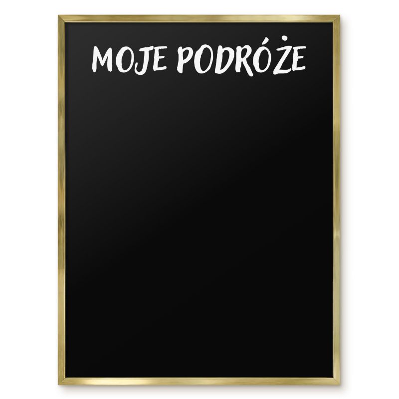 Tablica Na Magnesy Tulup 60x80 cm Moje podróże 5 - Złota rama Do salonu, sypialni 1 szt.
