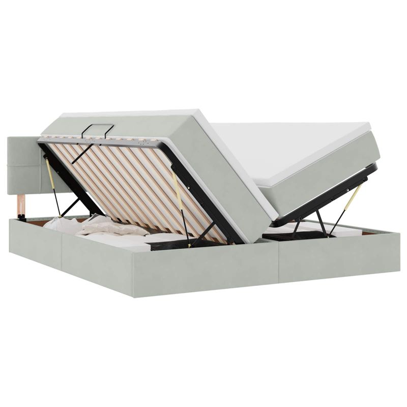 Łóżko Kontynentalne WaszeMeble z Materacem 90x200 cm Szare WM-3370973 1 szt.