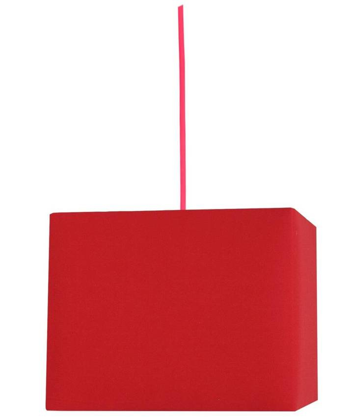 Czerwona lampa wisząca sufitowa do salonu BASIC tkanina 1-płomienna