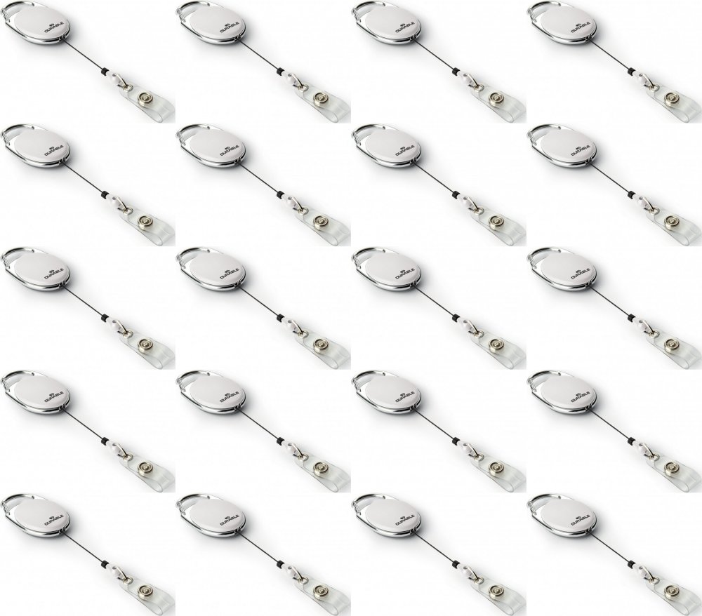 2x Mechanizm ściągający Style, metalowe zapięcie - klip, linka 80cm, 10 sztuk, biały