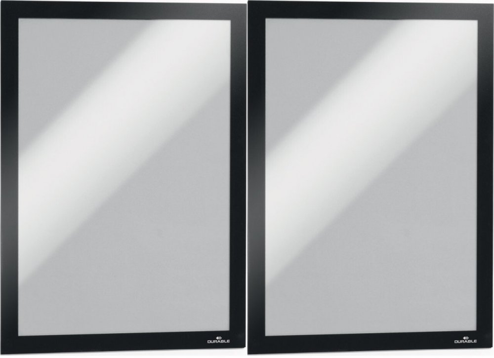 2x Ramka magnetyczna Durable Duraframe, PVC free, samoprzylepna, A4, 1 sztuka, czarny