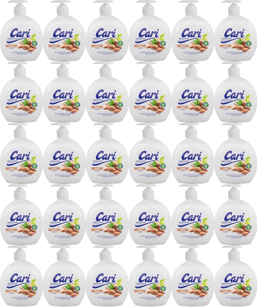 32x Mydło w płynie Cari, migdałowy, z dozownikiem, 500ml