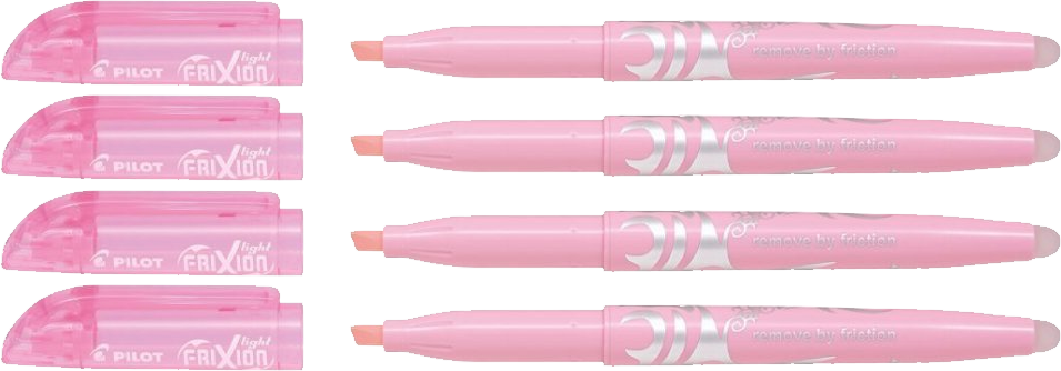 4x Zakreślacz wymazywalny Pilot, Frixion Light Soft, ścięta, 4mm, różowy pastelowy