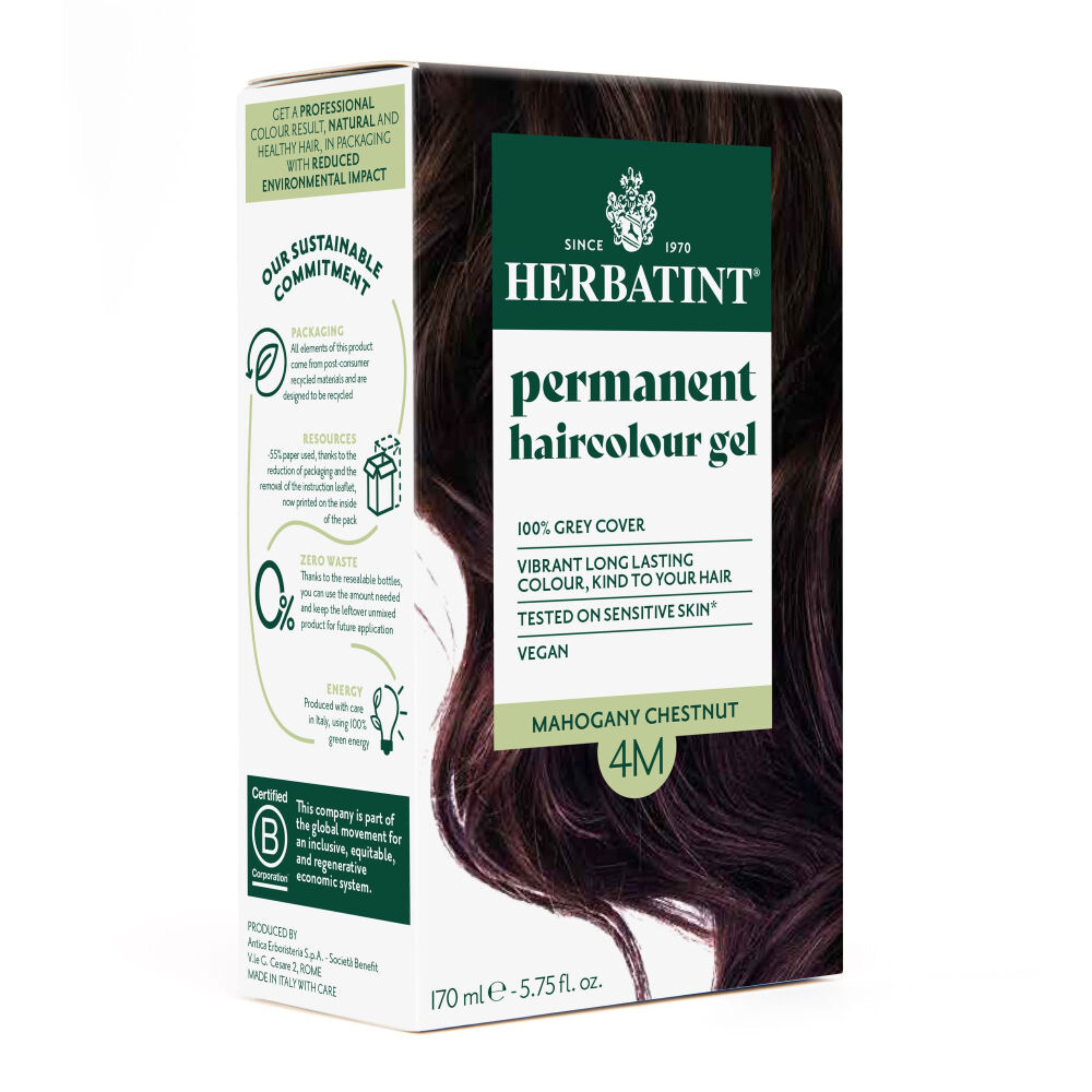 Herbatint - farba do włosów, kolor 4m mahoniowy kasztan, 1 sztuka