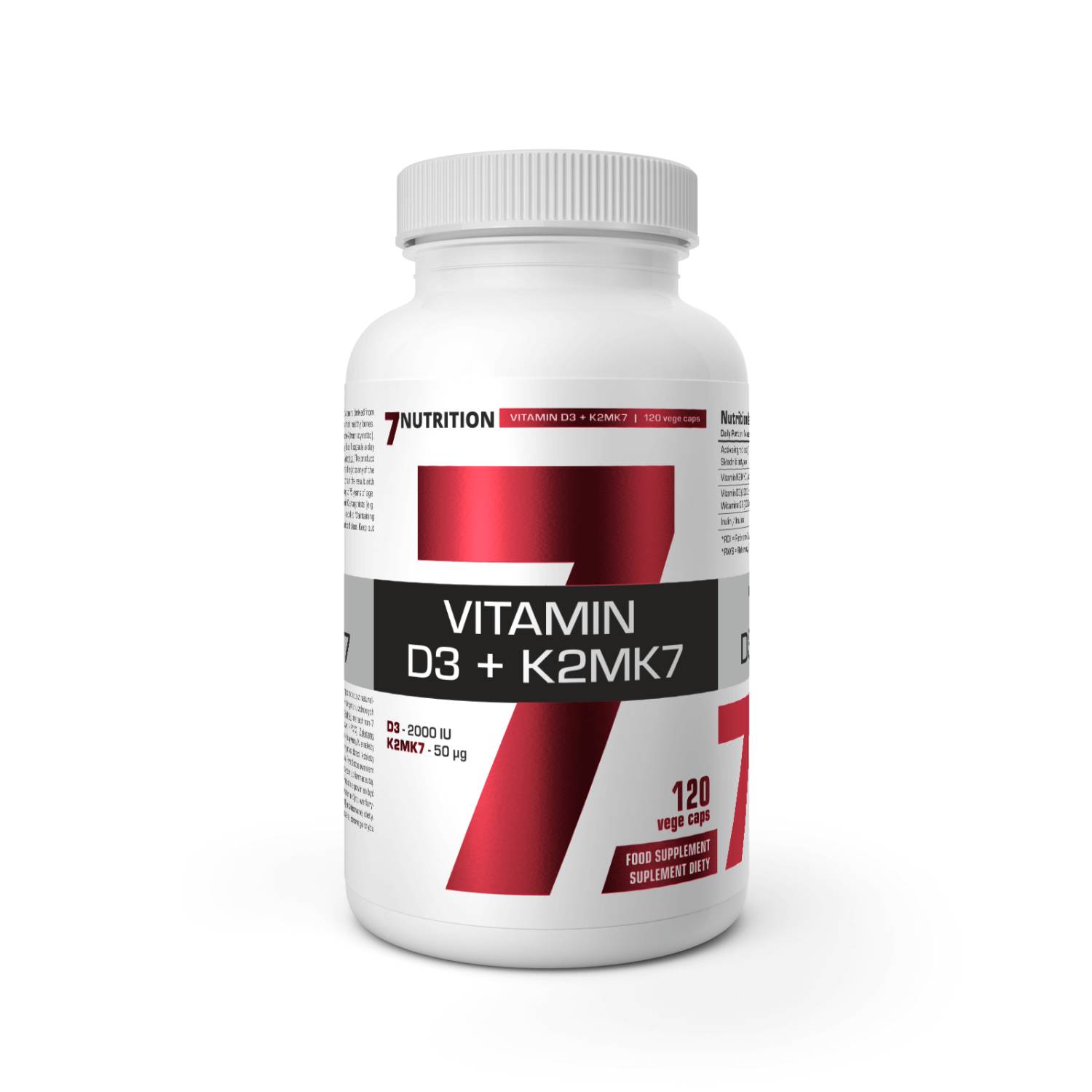 7nutrition vitamin d3+k2mk7, 120 kapsułek