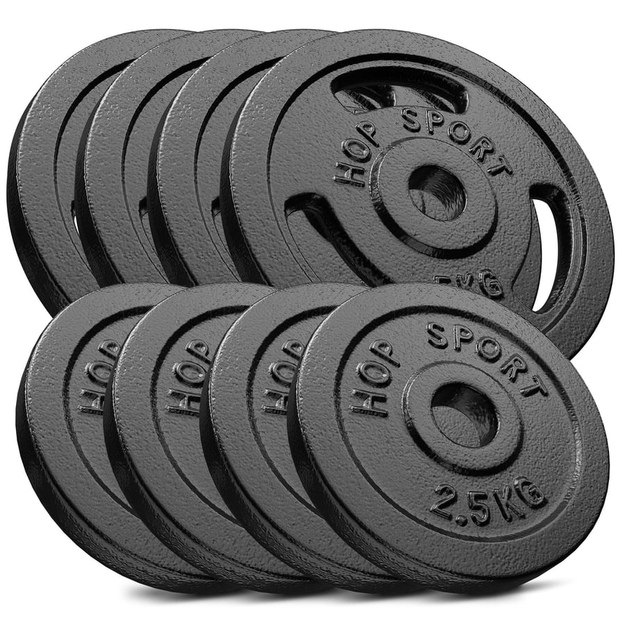 Ensemble de disques de poids en fonte 30kg 4 x 2,5 kg; 4 x 5 kg