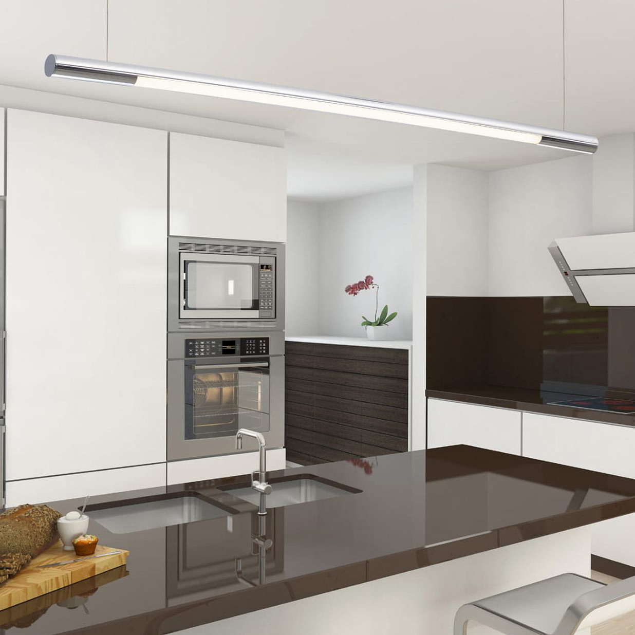 MaxLight Organic Horizon lampa wisząca 1x16 W chrom P0355 - Wysyłka w 24h