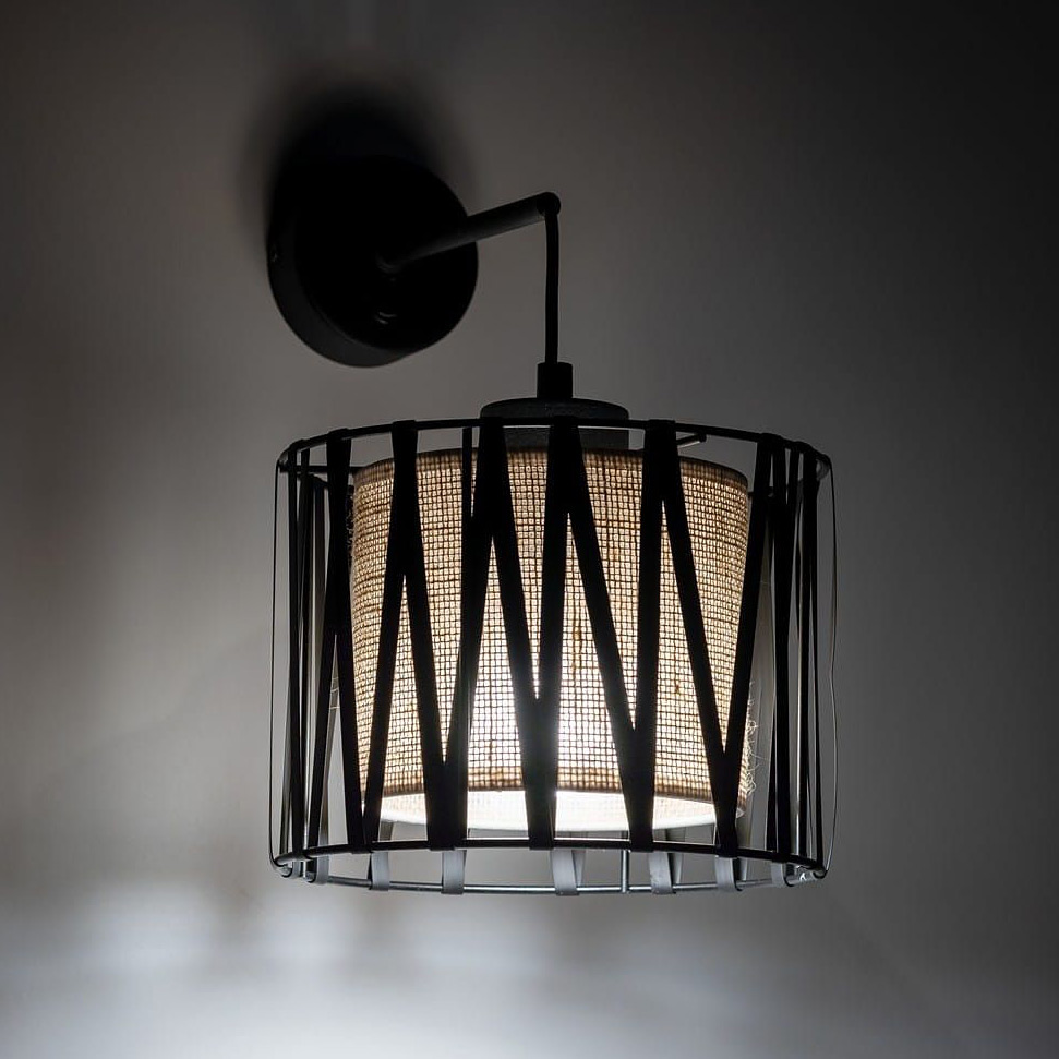 TK Lighting Harmony kinkiet 1x15 W czarny-brązowy 5950