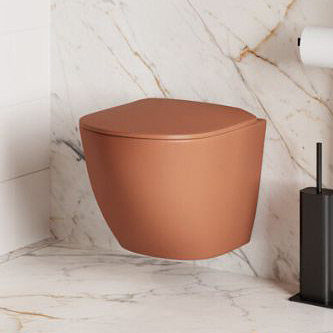 Actima Luqa miska WC wisząca bez kołnierza spłukiwanie wirowe terracotta mat CEAC.6403.480.TEM