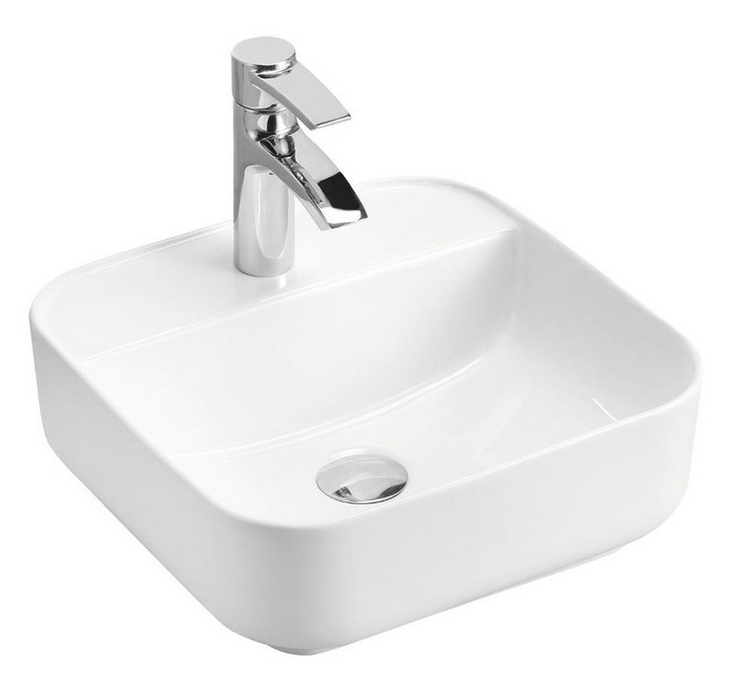 Comad Magic 2 umywalka 40x40 cm nablatowa kwadratowa biały połysk UM-6288MAGIC40DP