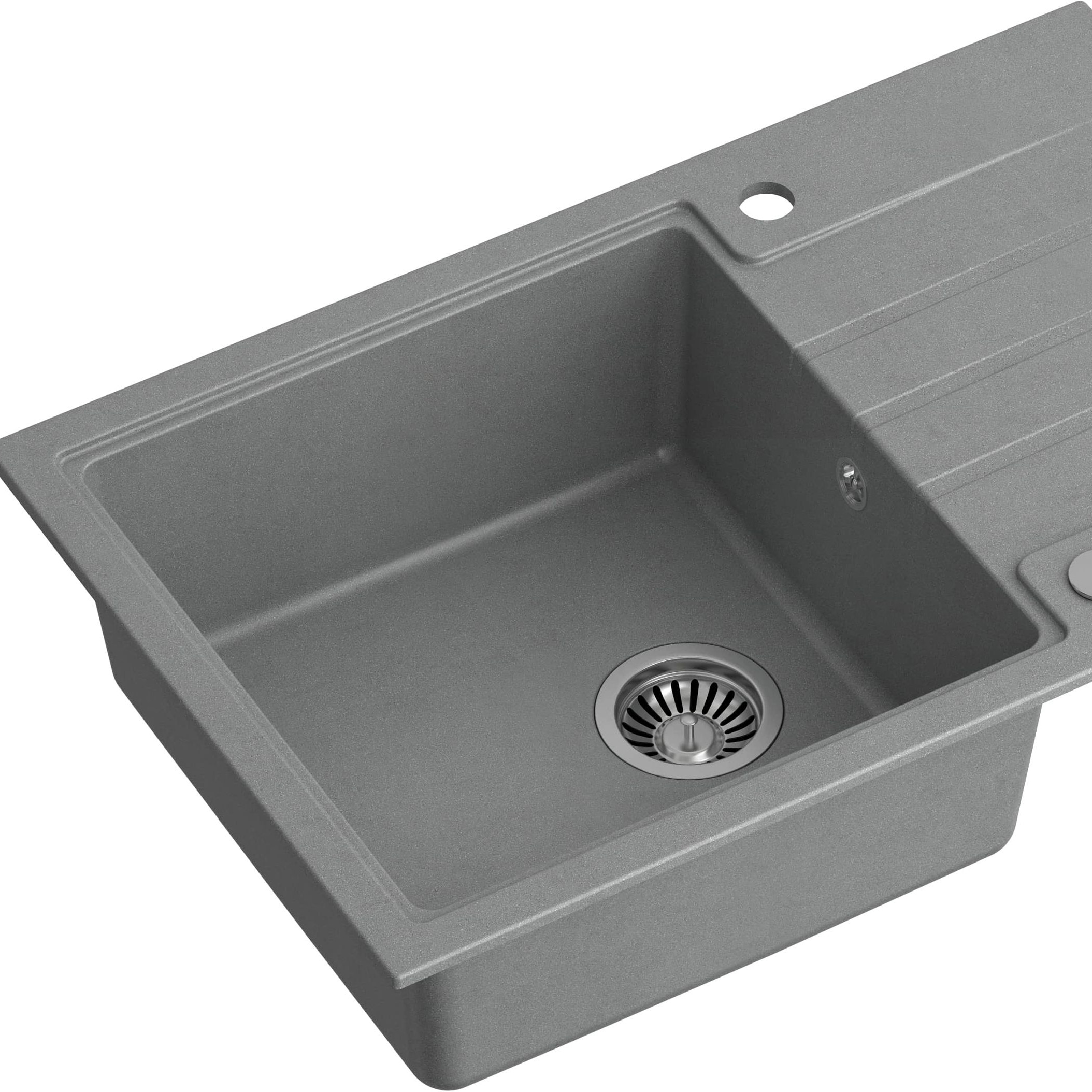 Quadron Peter 111 zlewozmywak 78x50 cm GraniteQ wpuszczany silver stone HCQP7850SZK - Wysyłka w 24h
