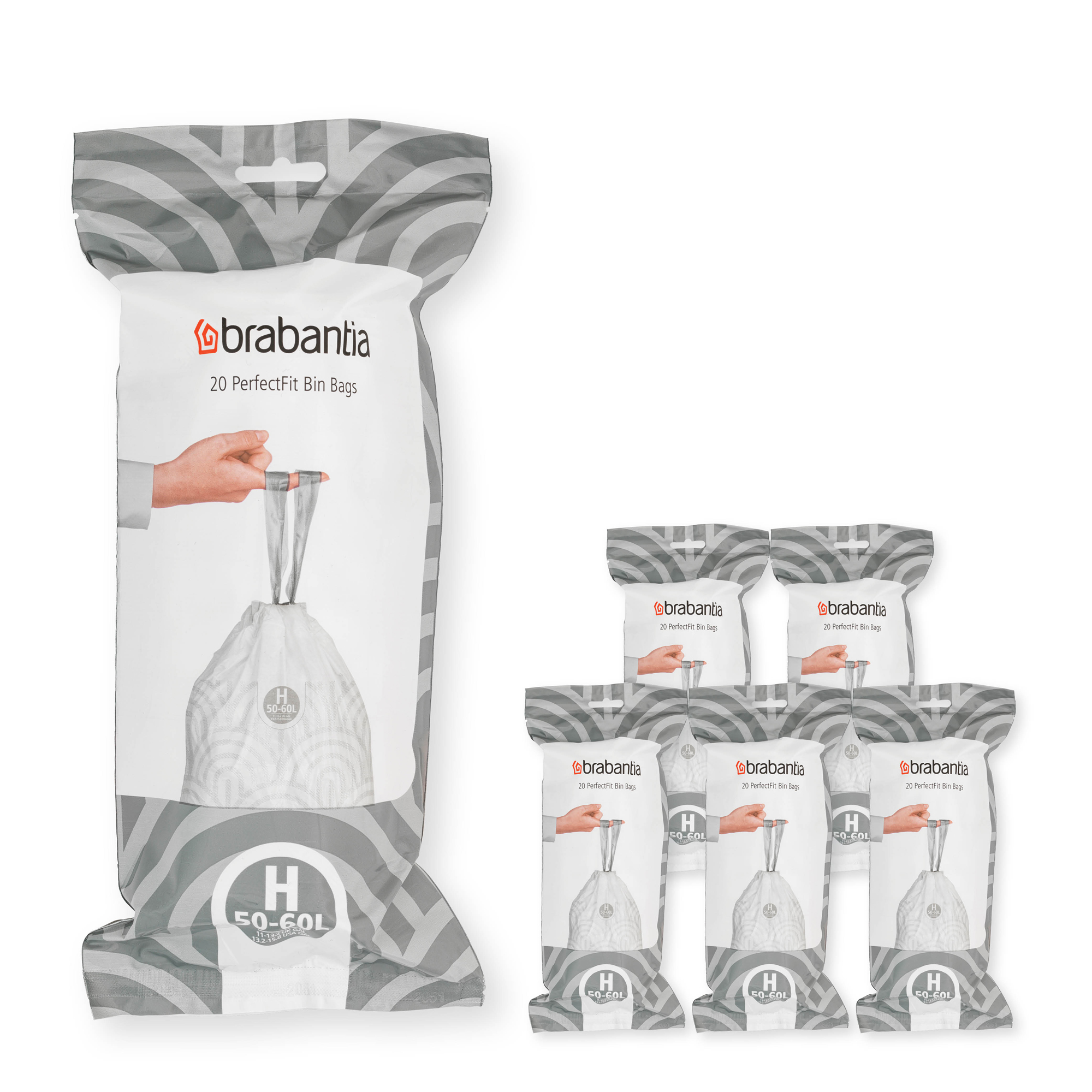 Brabantia PerfectFit worki na śmieci 60 l (120 szt) biały 138782
