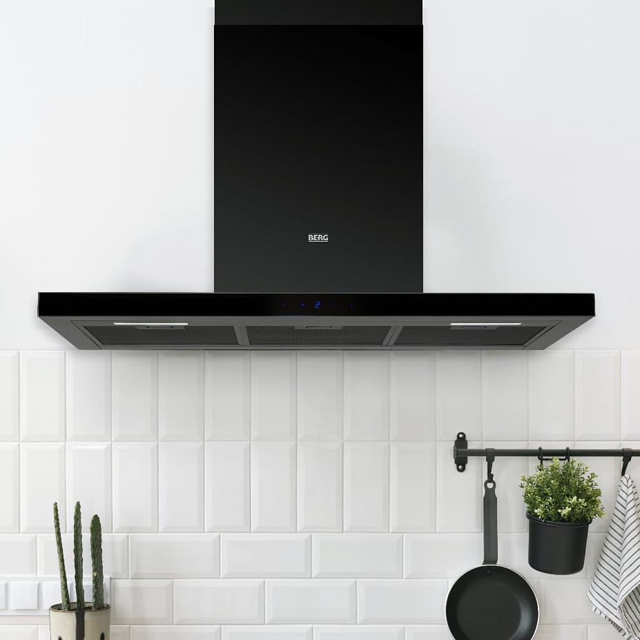 Berg T-Line Black okap kuchenny 90 cm ścienny czarny BLACK90