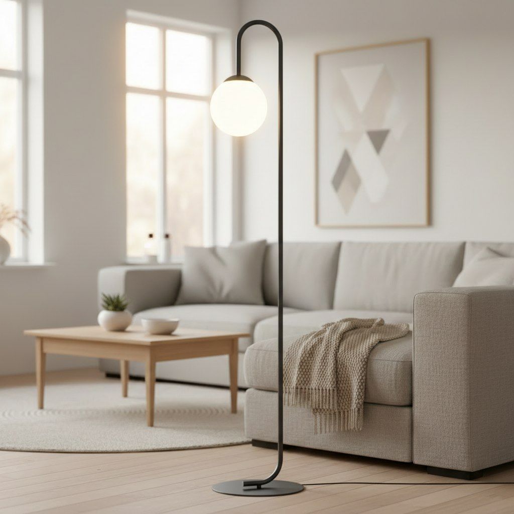Emibig Flor lampa stojąca 1x10 W czarna 1495/LP1