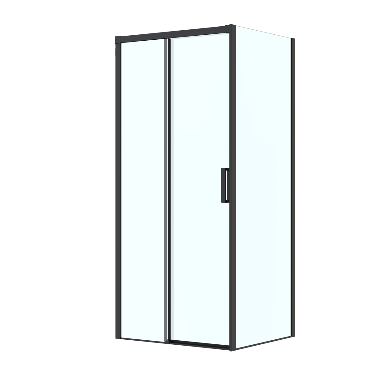 Oltens Breda kabina prysznicowa 100x90 cm prostokątna czarny mat/szkło przezroczyste 20224300 - Wysyłka w 24h
