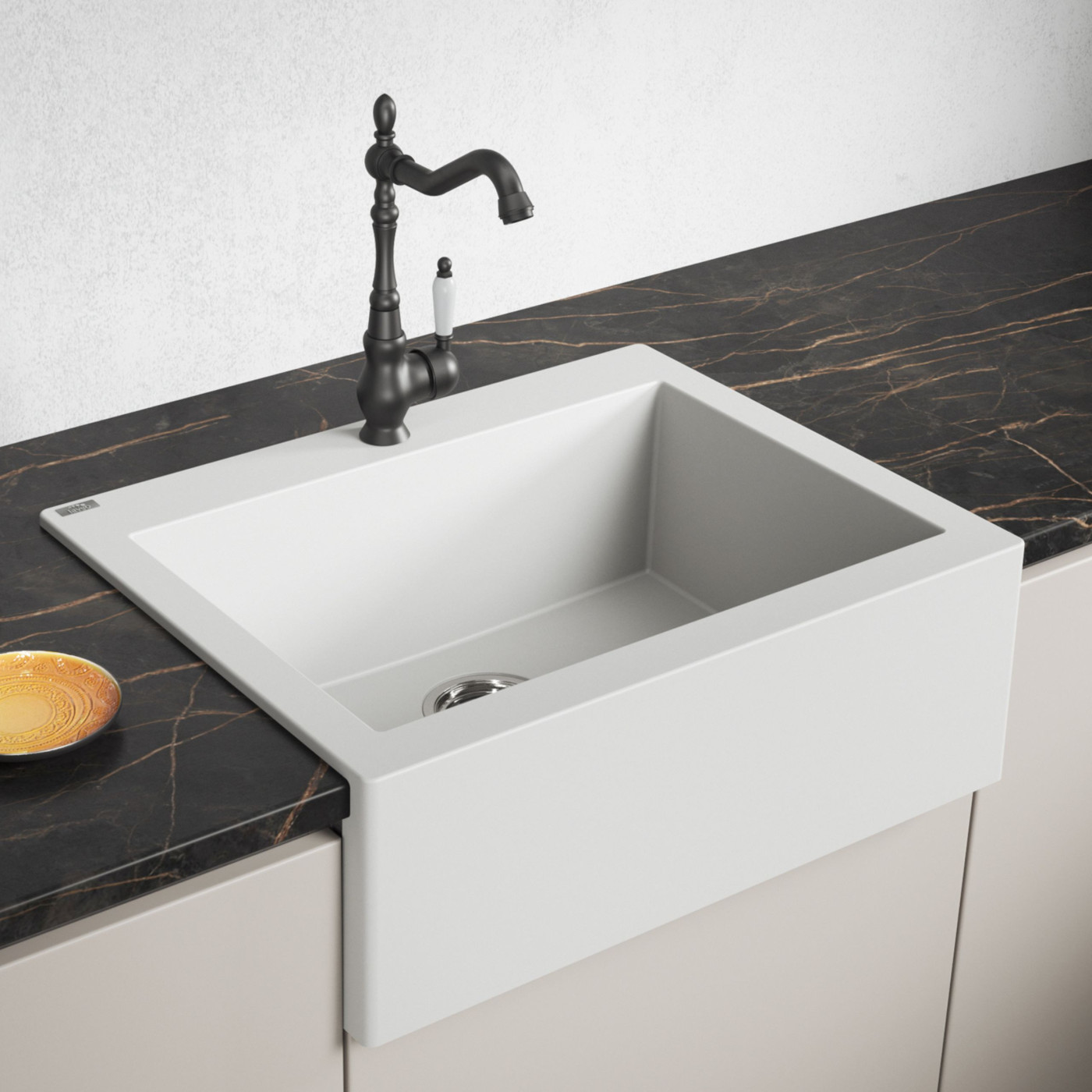 Laveo Komodo zlewozmywak granitowy 63,5x49 cm biały SBK 610T - Wysyłka w 24h