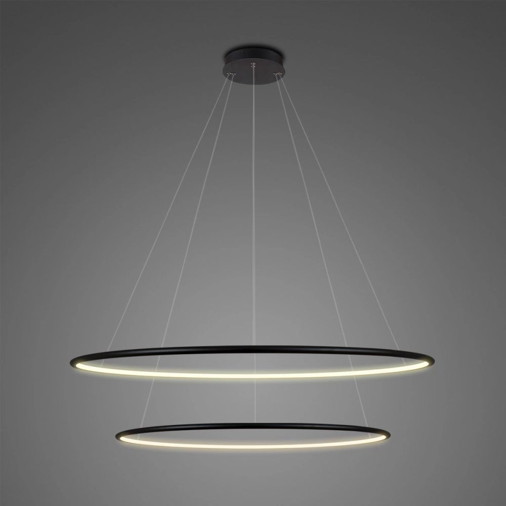 Altavola Design Ledowe Okręgi lampa wisząca ściemnialna 53W LED czarny LA074/P_80_in_3k_black_dimm