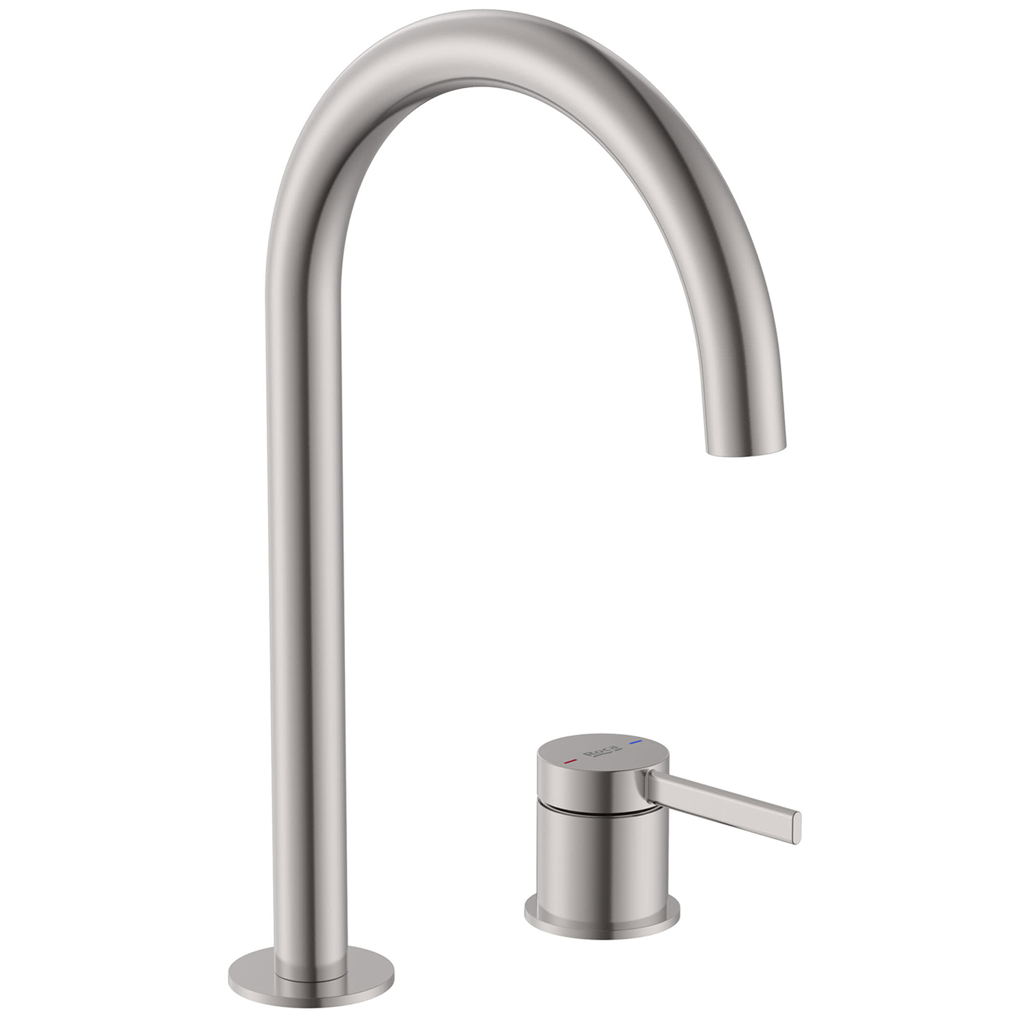 Roca Ona bateria umywalkowa stojąca stal inox A5A389ESM0