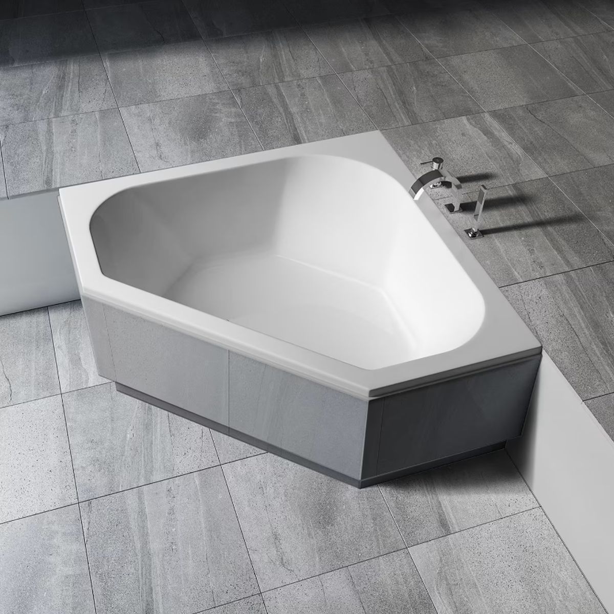 Kronenbach Cube wanna narożna 145x145 cm biała KBABE1450