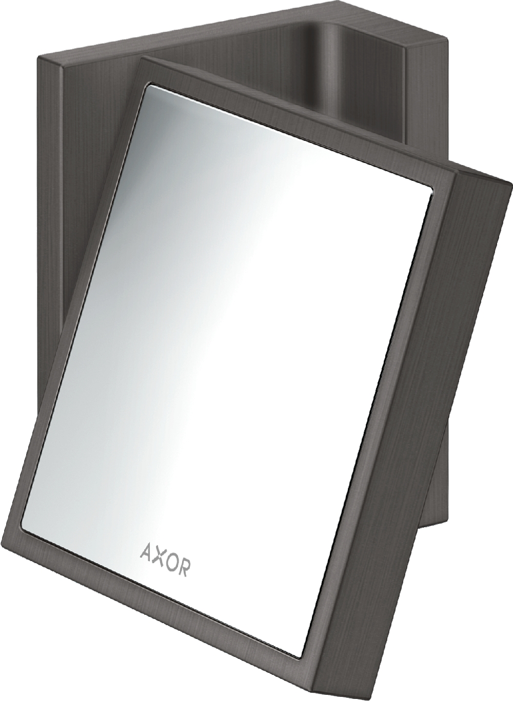 Axor Universal Rectangular lusterko kosmetyczne 12x11 cm prostokątne czarny chrom szczotkowany 42649340