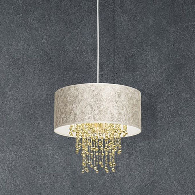 Milagro Almeria lampa wisząca 1x60W biało/złota/chrom/kryształ MLP6446 - Wysyłka w 24h