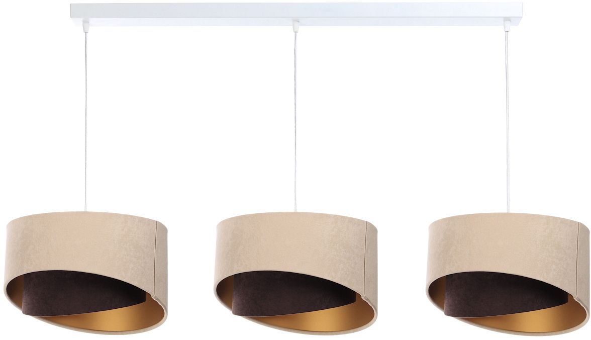 Darmowa Dostawa - Lampa wisząca 3x60 W biała-złota-brązowa-beżowa BPS Koncept Galaxy 060L3019
