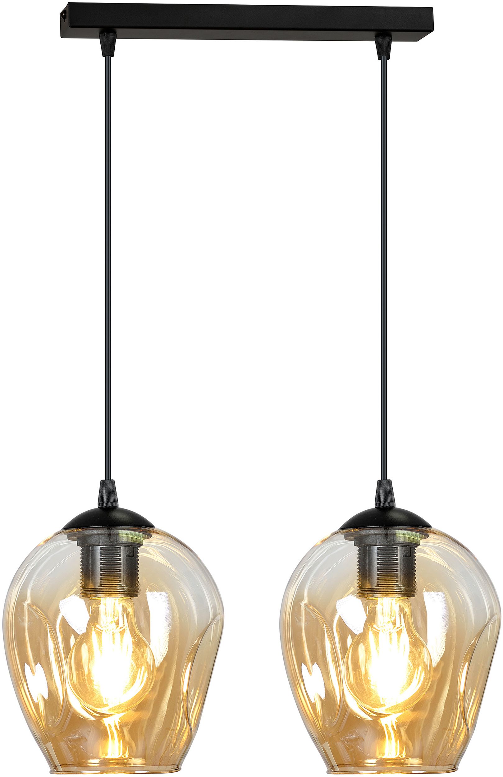 Darmowa Dostawa - Lampa wisząca 2x15 W czarna-bursztynowa Emibig Istar 6772