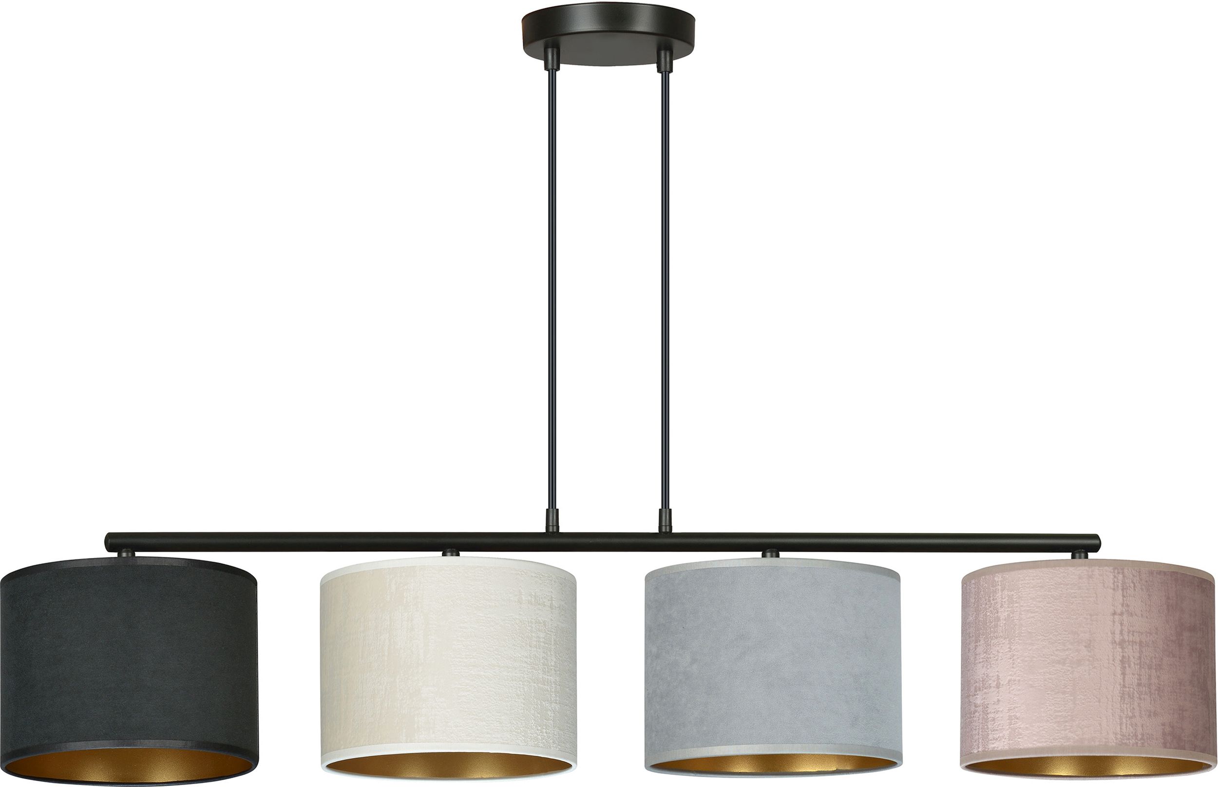 Darmowa Dostawa - Lampa wisząca 4x15 W biała-czarna-różowa-złota-szary/popielaty Emibig Hilde 10554