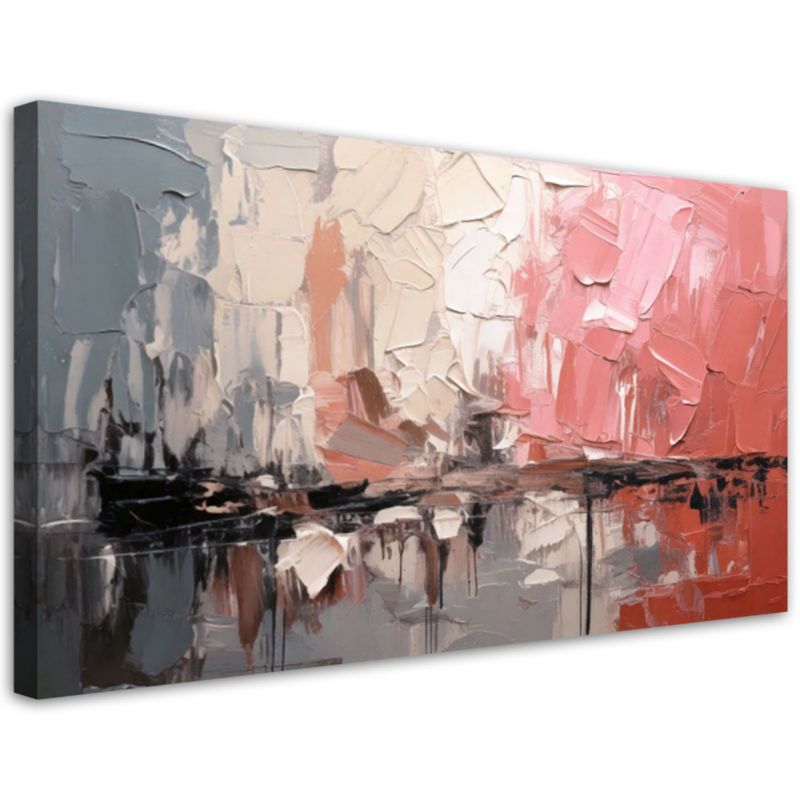 Obraz do salonu Feeby Abstrakcyjna Kompozycja Różowy 100x50cm 1szt