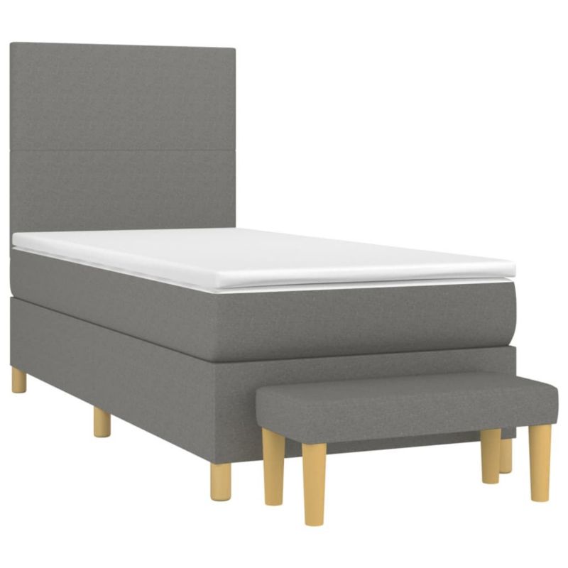 Łóżko kontynentalne WaszeMeble 90x190 cm ciemnoszara WM-3136958 1 szt.