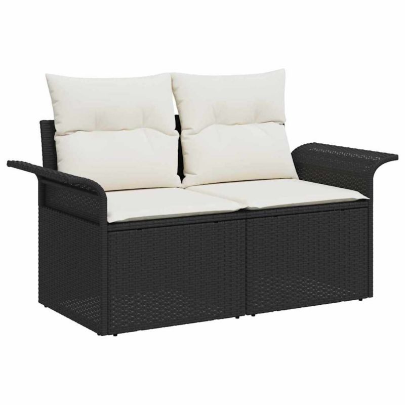 Sofa ogrodowa WaszeMeble z technorattanu czarna z poduszkami WM-42006702 1 szt.